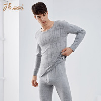 顶瓜瓜英伦风格子保暖内衣 宽松舒适内搭打底衫 纯棉透气秋衣秋裤