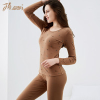 顶瓜瓜甜美可爱印花秋衣秋裤套装女 秋冬保暖内衣 紧身圆领打底衫