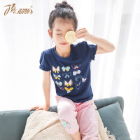 儿童睡衣女顶瓜瓜女童睡衣春秋纯棉儿童家居服套装短袖长裤薄款夏