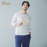 顶瓜瓜睡衣男夏季七分袖长裤套装男士春秋可外穿家居服圆领顶呱呱