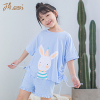 女童睡衣纯棉夏季 顶瓜瓜儿童家居服套装短袖 宝宝空服可爱居家