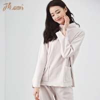 顶瓜瓜睡衣女秋冬摇粒绒长袖半高领家居服套装保暖舒适居家可外穿
