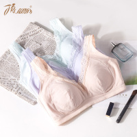 顶瓜瓜纯棉无钢圈性感蕾丝聚拢少女文胸 舒适V型透气胸罩顶呱呱