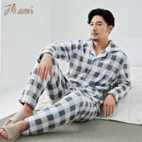 顶瓜瓜珊瑚绒睡衣男秋冬季青年套头长袖保暖法兰绒休闲家居服套装