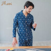 顶瓜瓜男式长袖家居服春秋 纯棉中厚青年韩版印花睡衣套装顶呱呱