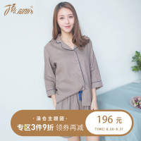 亚麻睡衣女短袖夏情侣简约舒适棉麻短袖家居服两件套可外穿