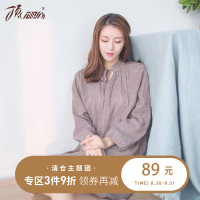 顶瓜瓜纯棉女睡衣 100%棉梭织夏季女士棉质面料 顶呱呱旗舰店睡裙