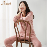 顶瓜瓜睡衣女秋冬厚款舒适长袖长裤家居服套装纯色简约清新顶瓜瓜