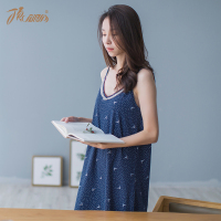 顶瓜瓜睡衣女夏装2018新款女带睡裙女夏 性感纯棉可外穿家居服