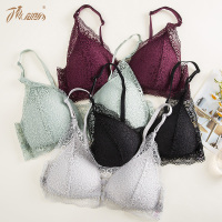 顶瓜瓜文胸夏 性感蕾丝三角杯上托胸罩 舒适美背纯色优雅简约透气