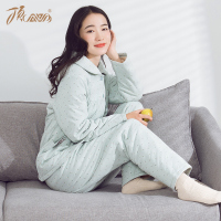 顶瓜瓜冬装女士长袖睡衣 加厚夹棉秋冬保暖家居服套装简约顶呱呱
