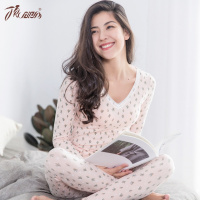 顶瓜瓜秋冬保暖内衣套装棉 女士V领性感秋衣秋裤正品打底衫顶呱呱