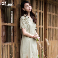 睡裙女夏纯棉短袖腰带韩版文艺连衣短裙家居服顶呱呱