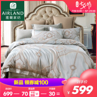雅兰家纺贡缎提花四件套全棉纯棉欧式1.5米床单被套1.8米床品