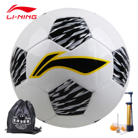 李宁(LI-NING)足球成人练习青少年小学生PU儿童比赛训练足球外室内通用【5号成人533白黑】【4号儿童541白黑】