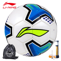 李宁(LI-NING)足球成人足球5号室内外比赛训练用球 耐磨耐踢PU足球【607贴皮足球5号球】