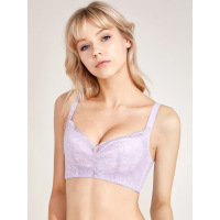依曼丽女士内衣时尚内衣 蕾丝花边透气棉薄款无钢圈文胸