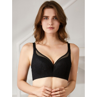 莎莲妮内衣女薄款大码性感聚拢文胸大胸显小收副乳胖mm防下垂胸罩