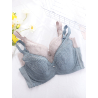 莎莲妮聚拢蕾丝大码文胸性感大胸大罩杯收副乳女内衣薄款