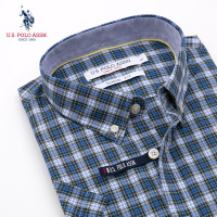U.S. POLO ASSN.衬衣男短袖纯棉格子商务休闲衬衫春夏新款男衬衣