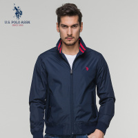 U.S. POLO ASSN.男士夹克青年纯色休闲春秋季翻领新款外套男上衣