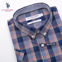 U.S. POLO ASSN.衬衣男短袖纯棉格子商务休闲衬衫春夏新款男衬衣