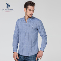 格子衬衫男长袖衬衣春秋纯棉薄款学生韩版修身潮流青年商务休闲装