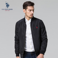夹克男士外套薄款纯色中青年休闲商务棒球领春秋飞行员夹克