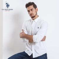 U.S. POLO ASSN.长袖衬衫男纯棉修身帅气新款牛津纺商务休闲衬衣
