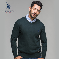 毛衣男长袖秋冬新品潮流个性青年V领纯色毛衫时尚休闲套头针织衫