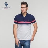 U.S. POLO ASSN.翻领短袖T恤男夏潮流时尚休闲条纹青年短袖polo衫