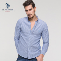 U.S. POLO ASSN.条纹衬衫长袖男2018春青年商务休闲全棉长袖衬衣
