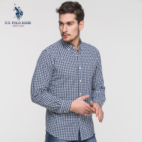 U.S. POLO ASSN.长袖衬衫男韩版美式休闲衬衫修身格子衬衣男春季