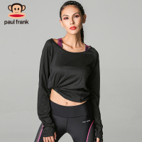 Paul Frank/大嘴猴T运动恤女长袖速干罩衫后背网纱健身瑜伽服