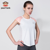 Paul Frank/大嘴猴运动t恤女短袖瑜伽服上衣速干透气跑步健身