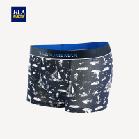 HLA海澜之家爽滑透气印花平角短裤2019春季中腰针织内裤男HUKAJ1R014A