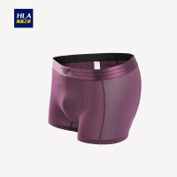 HLA海澜之家眼镶拼针织平角短裤2019春季透气男士内裤HUKAJ1R027A