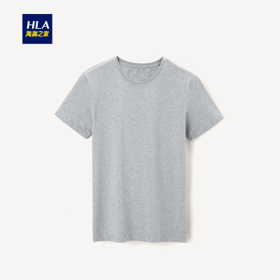 HLA海澜之家基础款圆领短袖T恤2019春季棉质男士打底汗衫