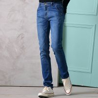 潮流前线2018秋冬装男款休闲英伦学院时尚潮流修身牛仔裤小脚长裤潮流
