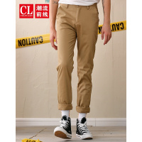 潮流前线2019春装休闲裤男潮流舒适修身小脚长裤男士裤子学生