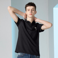 潮流前线2019夏季男款时尚休闲球印花刺绣修身短袖POLO衫