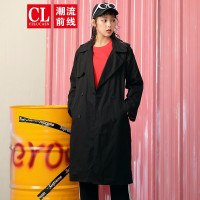 潮流前线2019秋装女款时尚韩版优雅长款外套宽松风衣潮流女装