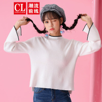 潮流前线2019秋装韩版半高领短款针织衫复古毛衫休闲女士毛衣潮流