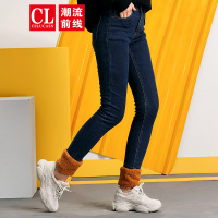 潮流前线2019冬装牛仔九分裤女韩版铅笔裤女士牛仔裤青少年潮 牛仔蓝