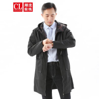 潮流前线2020秋季男款简约纯色大口袋工装服宽松长款风衣外套