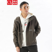 潮流前线2020秋季男款简约青春时尚短款连帽风衣外套