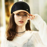 宏达HONDAR 秋冬女款韩潮风暴撞色仿木纹帽檐鸭舌帽棒球帽 MZ020A