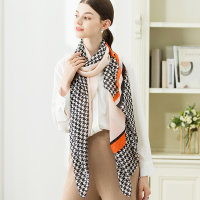 宏达HONDAR 秋冬季女款经典时尚款多彩拼图四季款丝巾围巾 SJ765A