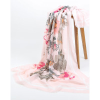 宏达HONDAR 夏丝巾女雅丽烫金玫瑰防晒两用薄海边沙滩长巾空调披肩韩版潮百搭出游度假