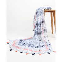 宏达HONDAR 女夏丝巾波普视觉荧光米索尼防晒沙滩长巾海边度假韩版潮休闲